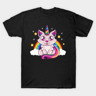 Cute & Funny Unicorn Cat Rainbow Kitty Magical T-Shirt